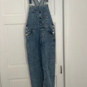 We The Free Light Blue Denim Overalls